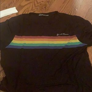 Black graphic tee shirt